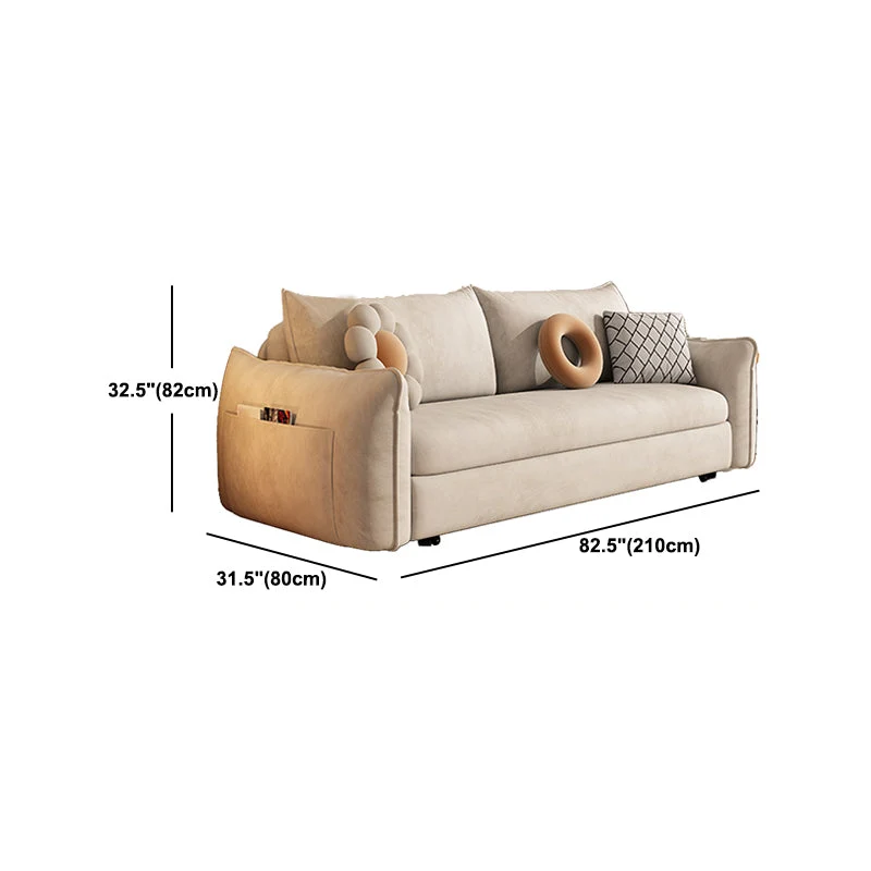 Divano letto moderno convertibile ecopelle con braccioli quadrati grigio Clearhalo