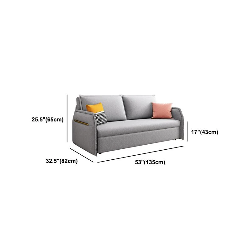 Divano letto moderno convertibile microfibra grigio con bracciolo quadrato Clearhalo