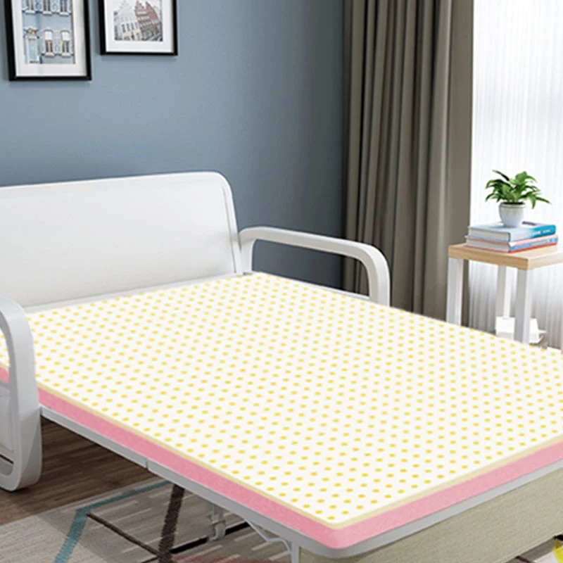 Divano letto moderno convertibile misto cotone con braccioli quadrati grigio Clearhalo