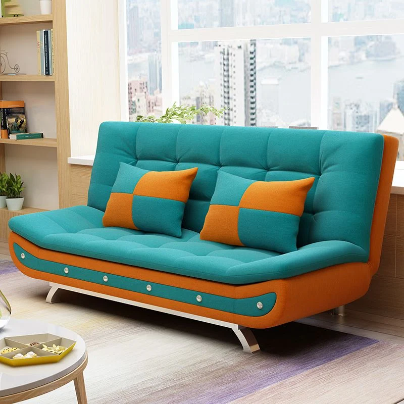 Divano letto moderno convertibile senza braccioli con schienale biscotto misto cotone Clearhalo