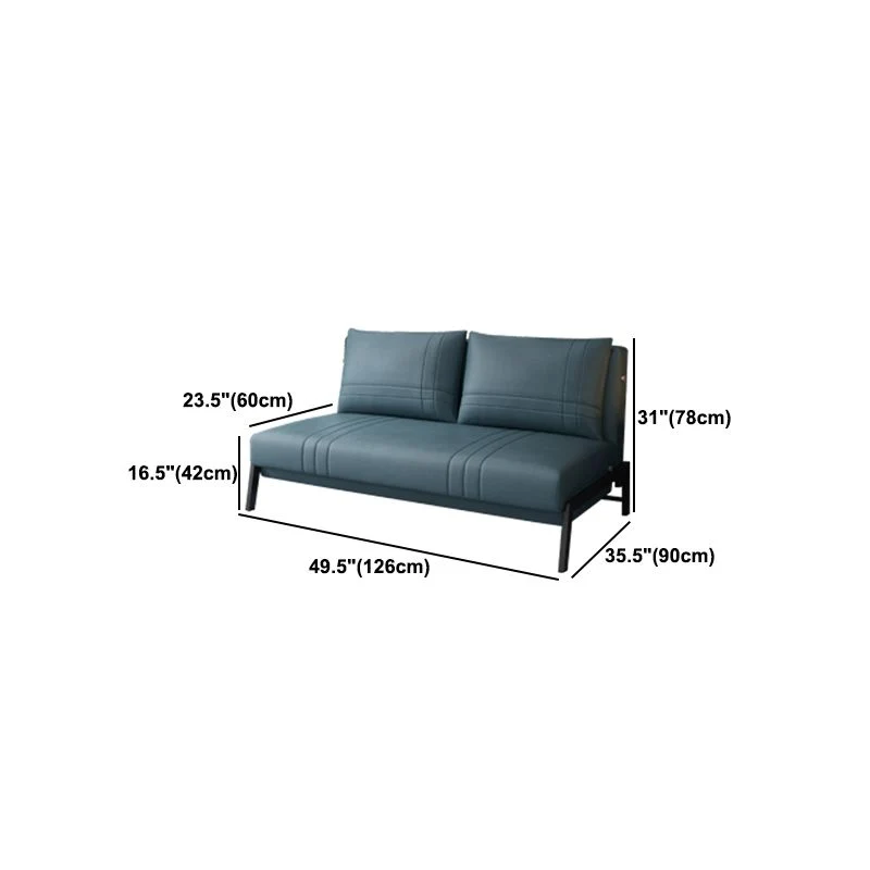 Divano letto moderno ecopelle, divano letto antimacchia senza braccioli Clearhalo
