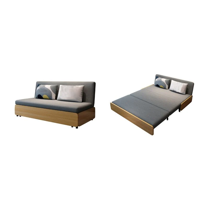 Divano letto moderno misto cotone con schienale stretto e senza braccioli, colore grigio Clearhalo