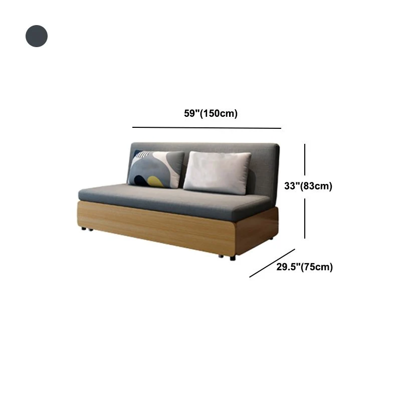 Divano letto moderno misto cotone con schienale stretto e senza braccioli, colore grigio Clearhalo