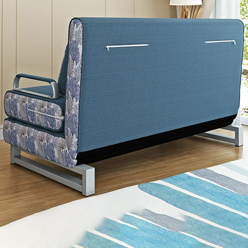 Divano letto moderno misto cotone Divano trasformabile con braccioli quadrati Clearhalo