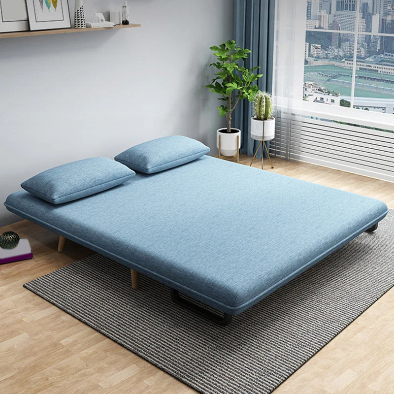 Divano letto moderno misto cotone e ecopelle con bracciolo incassato Clearhalo