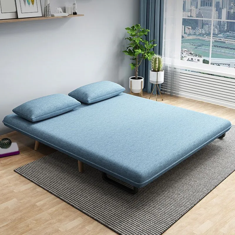 Divano letto moderno misto cotone e ecopelle con bracciolo incassato Clearhalo