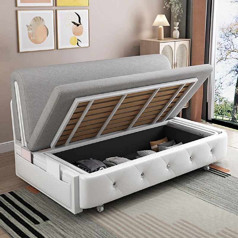 Divano letto moderno misto cotone senza braccioli con cuscini Clearhalo