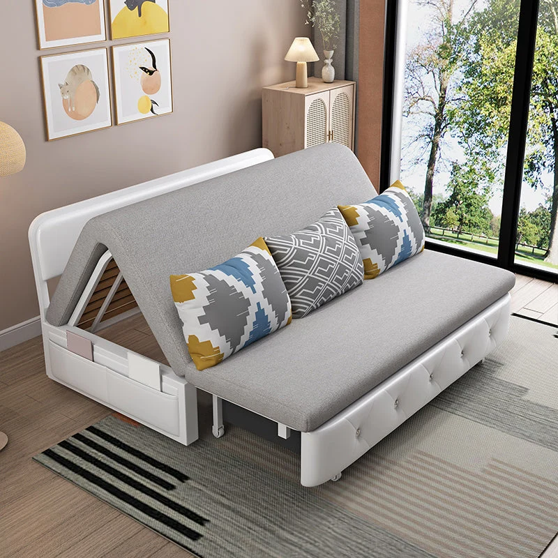 Divano letto moderno misto cotone senza braccioli con cuscini Clearhalo