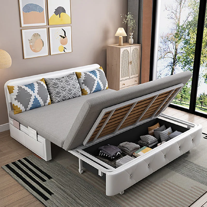 Divano letto moderno misto cotone senza braccioli con cuscini Clearhalo