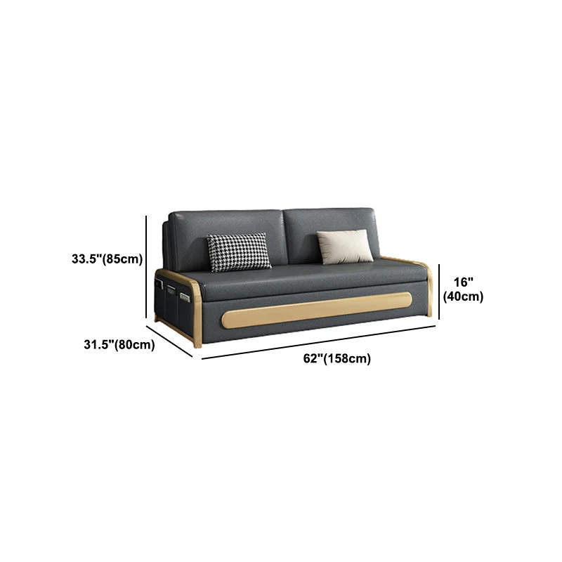 Divano letto moderno senza braccioli ecopelle antimacchia grigio Clearhalo