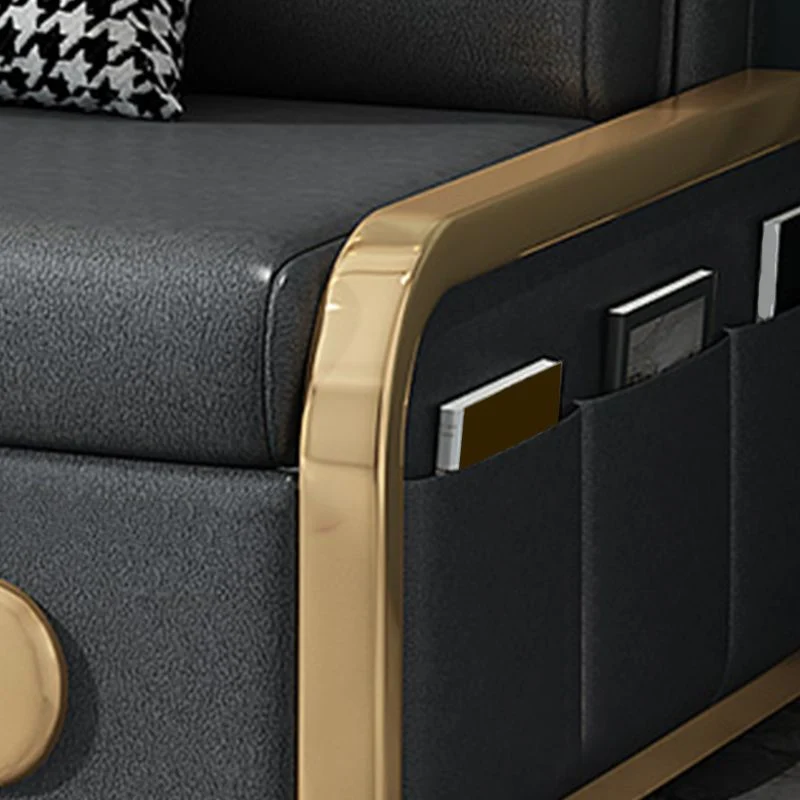Divano letto moderno senza braccioli ecopelle antimacchia grigio Clearhalo