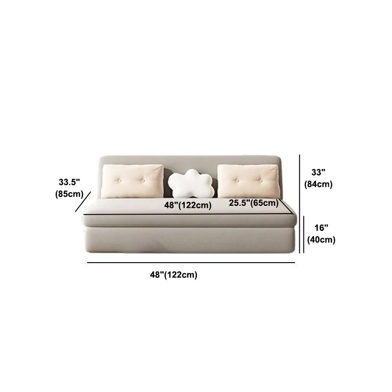 Divano letto moderno velluto senza braccioli con contenitore grigio Clearhalo