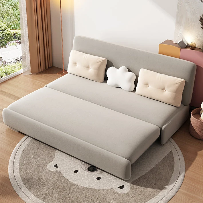 Divano letto moderno velluto senza braccioli con contenitore grigio Clearhalo
