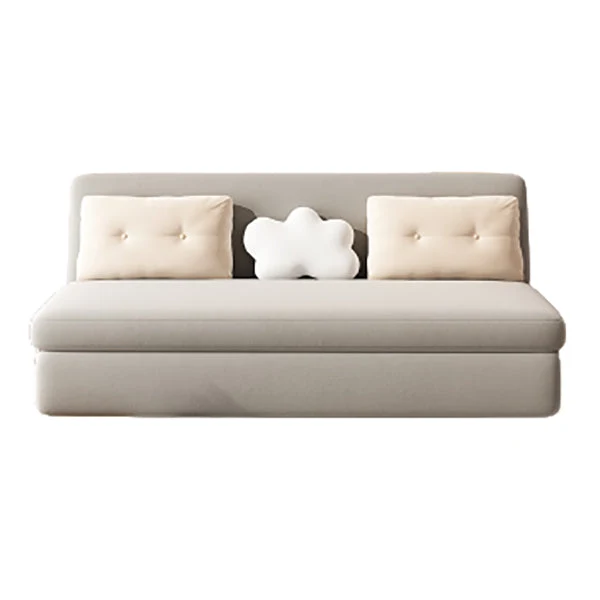 Divano letto moderno velluto senza braccioli con contenitore grigio Clearhalo