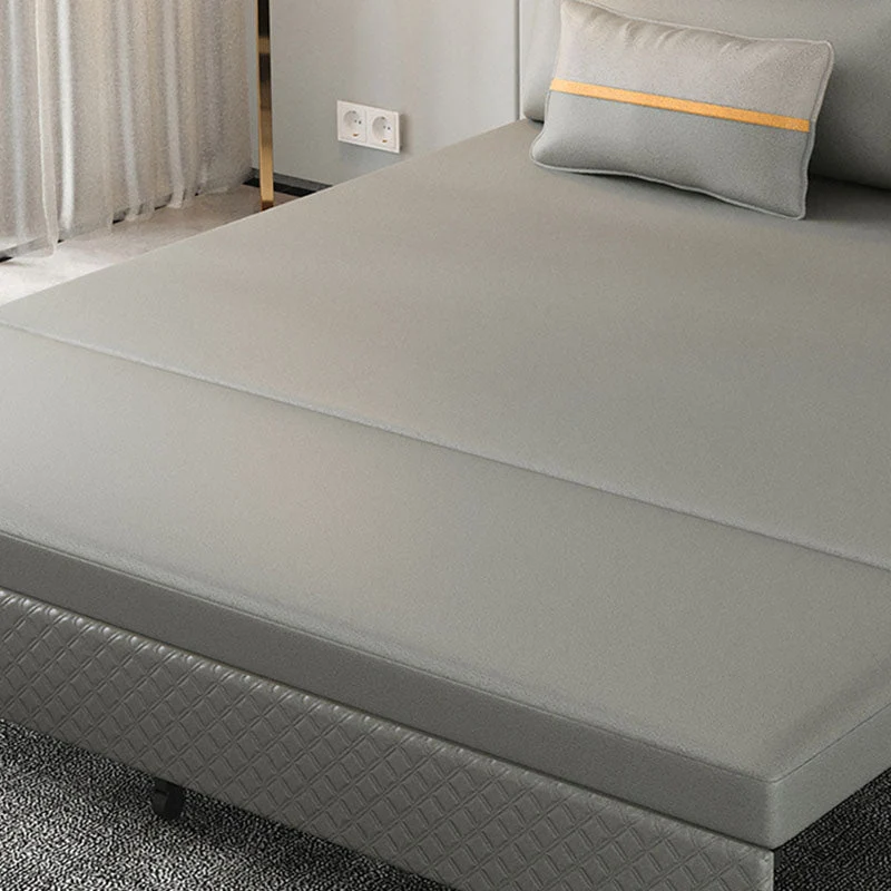 Divano letto regolabile Divano con schienale cucito ecopelle grigio Clearhalo