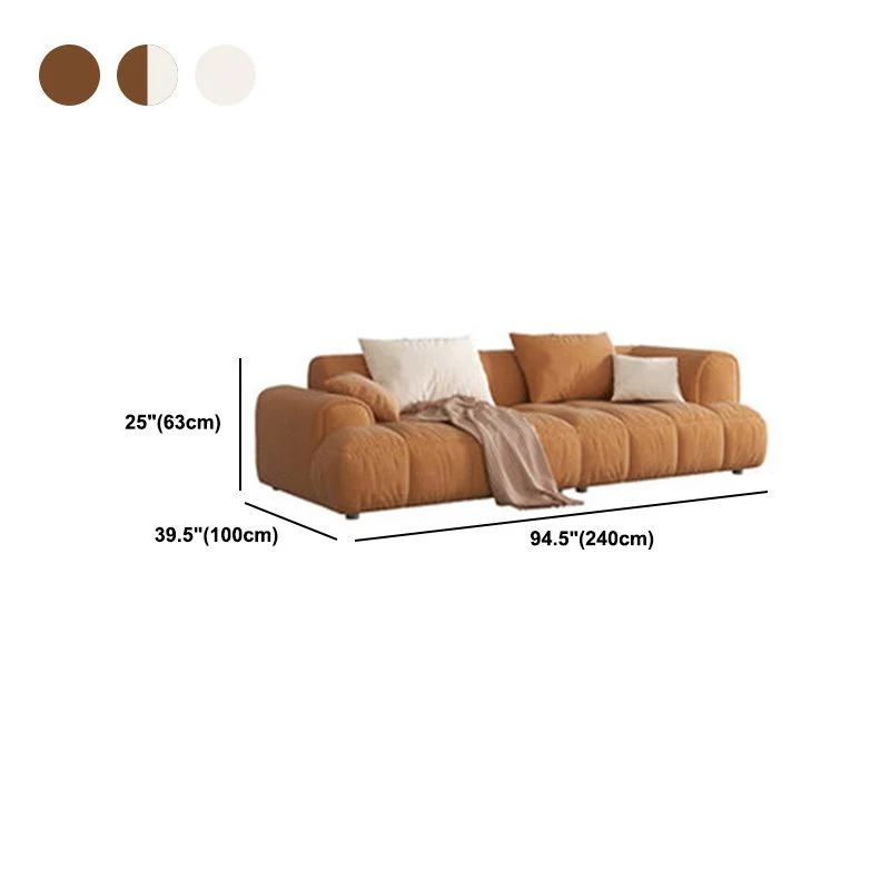 Divano letto stile moderno con bracciolo incorporato, cuscino posteriore, materiale flanella Clearhalo