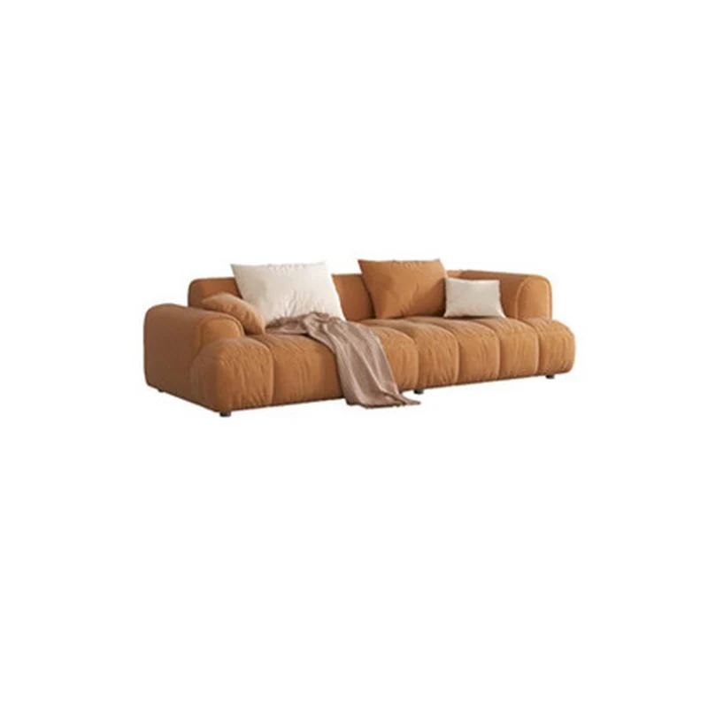Divano letto stile moderno con bracciolo incorporato, cuscino posteriore, materiale flanella Clearhalo