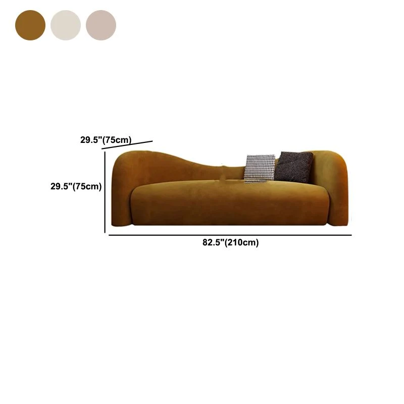 Divano letto stile moderno con schienale curvo e cuscini spugna imbottiti con braccioli inclinati Clearhalo