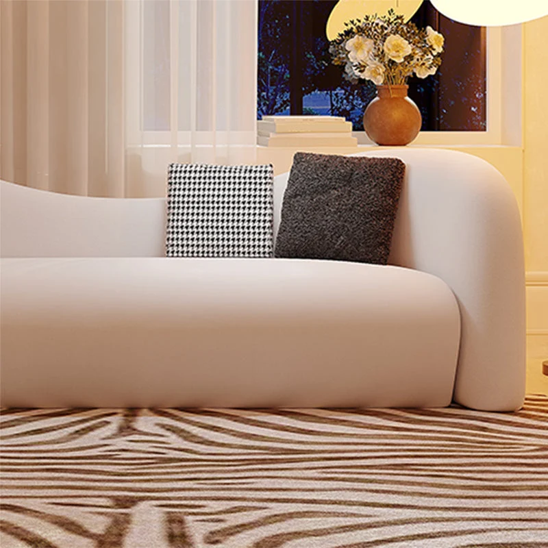Divano letto stile moderno con schienale curvo e cuscini spugna imbottiti con braccioli inclinati Clearhalo