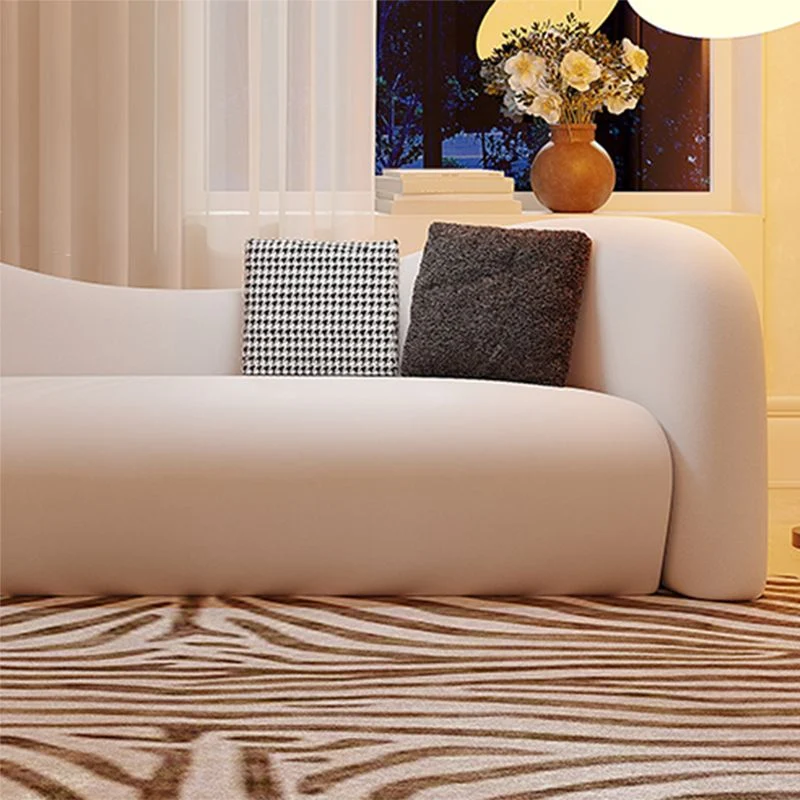 Divano letto stile moderno con schienale curvo e cuscini spugna imbottiti con braccioli inclinati Clearhalo