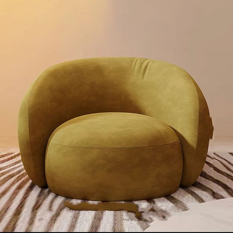 Divano letto stile moderno con schienale curvo e cuscini spugna imbottiti con braccioli inclinati Clearhalo