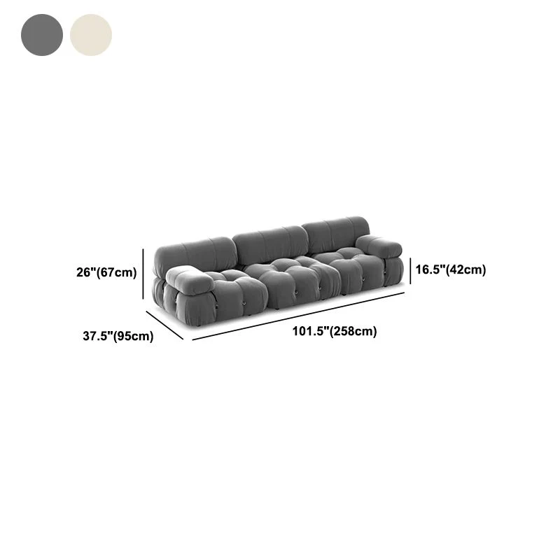 Divano letto stile moderno velluto di agnello con schienale basso Grigio/bianco/arancione/blu Clearhalo