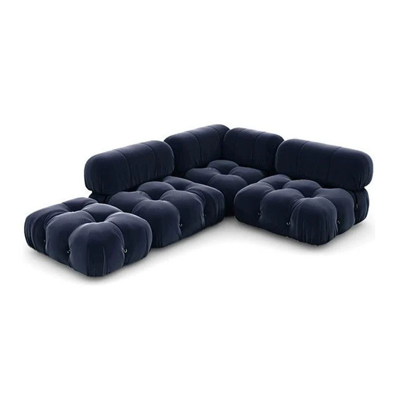 Divano letto stile moderno velluto di agnello con schienale basso Grigio/bianco/arancione/blu Clearhalo