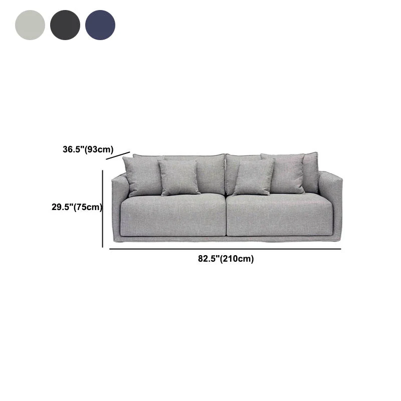 Divano lino 36,61" P x 29,53" H Divano con braccioli quadrati per soggiorno Clearhalo