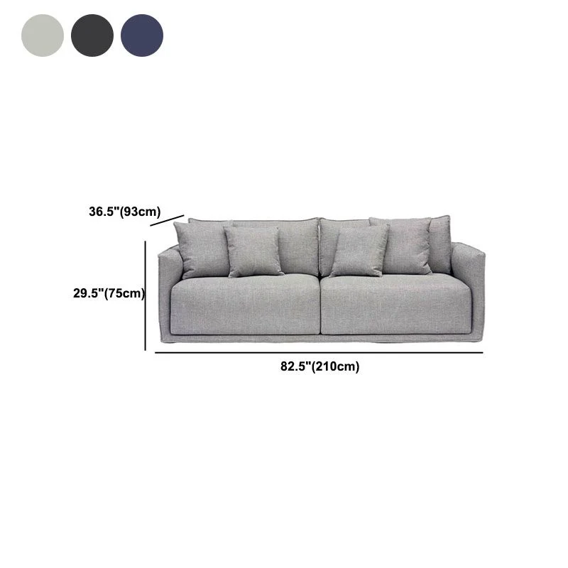 Divano lino 36,61" P x 29,53" H Divano con braccioli quadrati per soggiorno Clearhalo