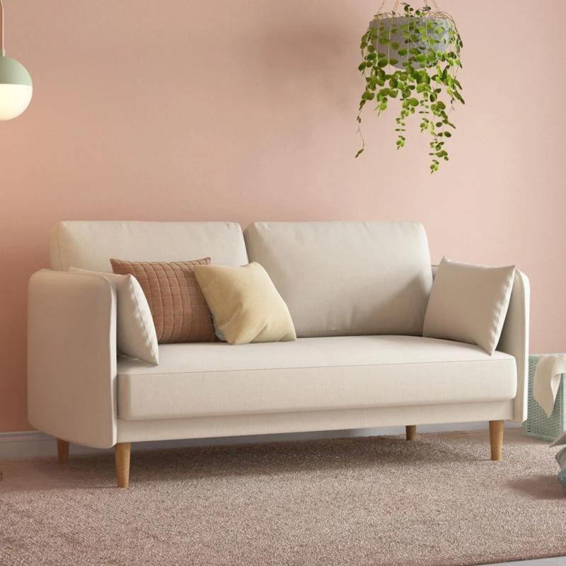 Divano lino con braccioli quadrati standard contemporaneo per soggiorno, appartamento Clearhalo