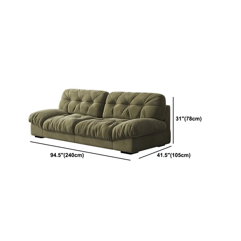 Divano modernista pelle scamosciata 3/4 posti Divano senza braccioli alto 30,7 pollici verde Clearhalo