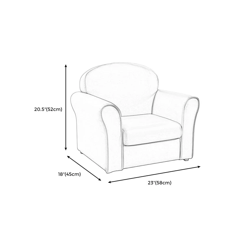 Divano moderno con braccioli arrotolati standard con schienale stretto per bambini Clearhalo