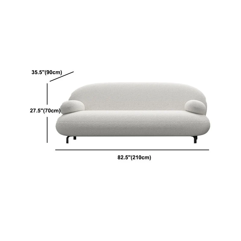 Divano moderno con braccioli con cuscino lana bianca da 27,5" per soggiorno Clearhalo