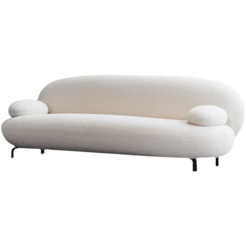 Divano moderno con braccioli con cuscino lana bianca da 27,5" per soggiorno Clearhalo