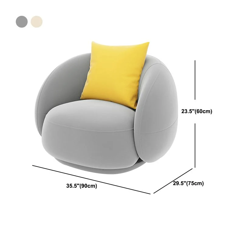 Divano moderno con braccioli inclinati lana/velluto da 23,6"/27,5" per soggiorno Clearhalo