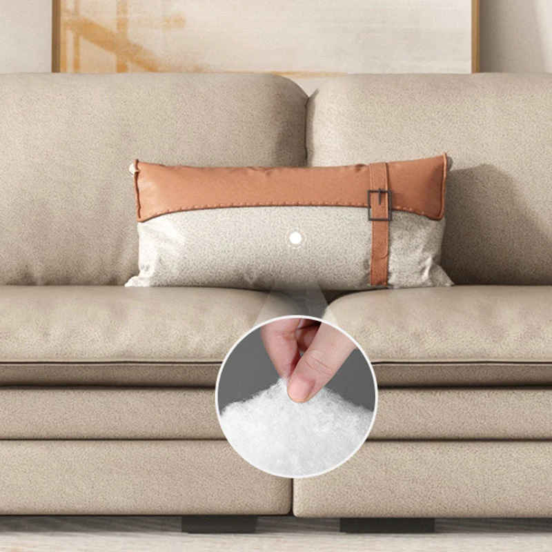 Divano moderno con braccioli pillow top da 29,5" ecopelle e chaise longue Clearhalo