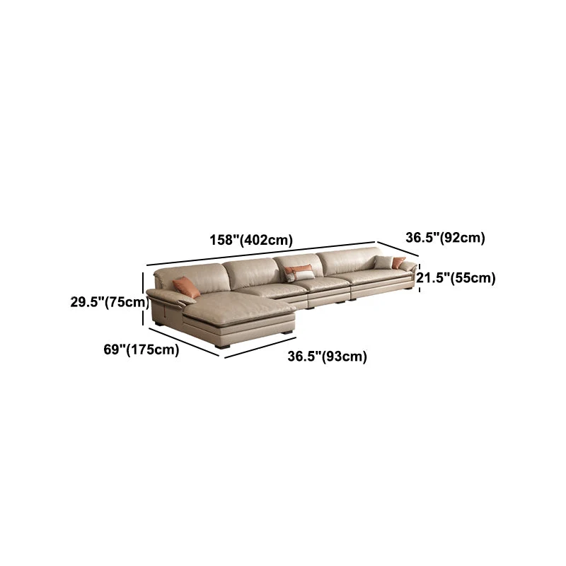 Divano moderno con braccioli pillow top da 29,5" ecopelle e chaise longue Clearhalo