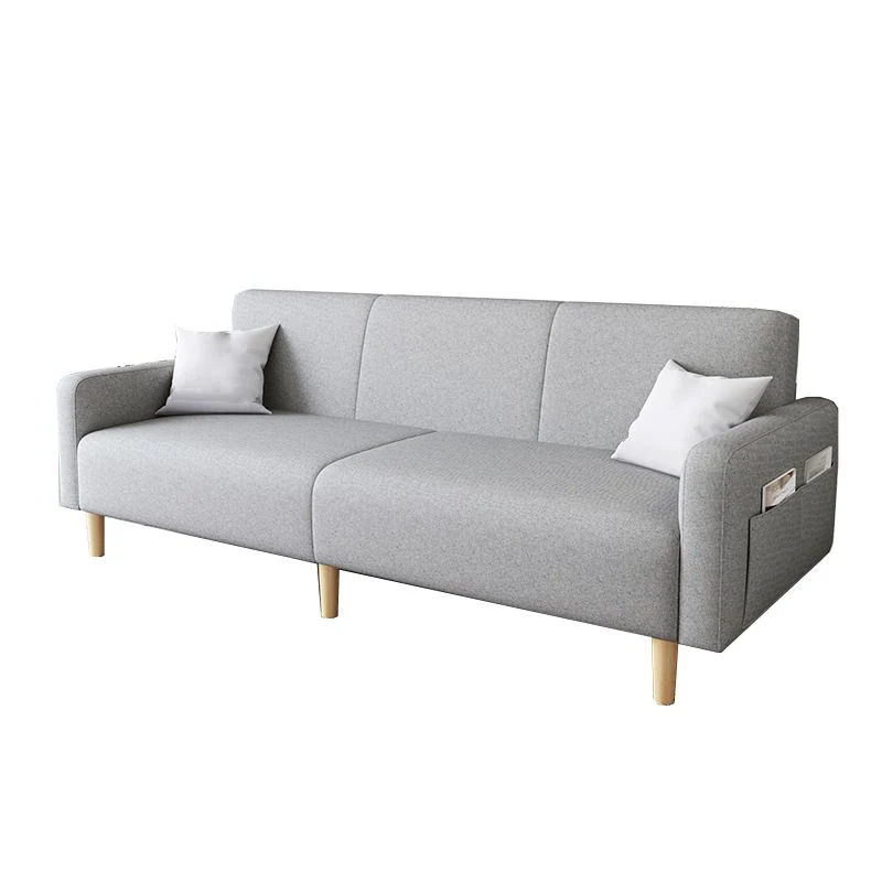 Divano moderno con braccioli quadrati Divano ecopelle/lino Clearhalo