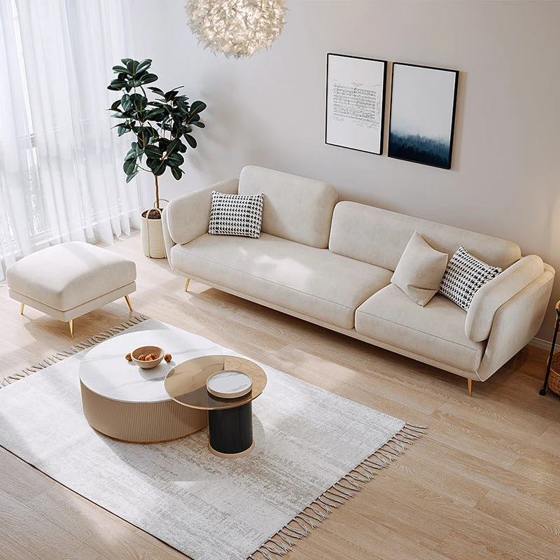 Divano moderno con braccioli quadrati Divano standard velluto Clearhalo