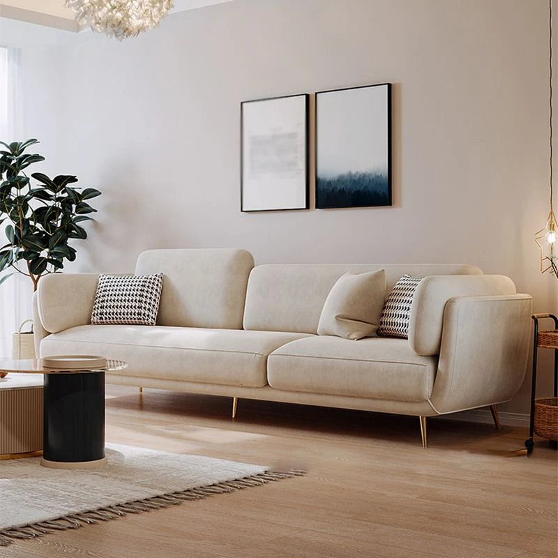 Divano moderno con braccioli quadrati Divano standard velluto Clearhalo