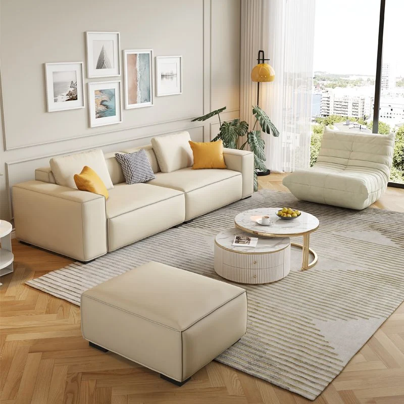 Divano moderno con braccioli quadrati ecopelle da 25,59" per soggiorno Clearhalo