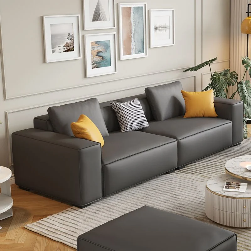 Divano moderno con braccioli quadrati ecopelle da 25,59" per soggiorno Clearhalo