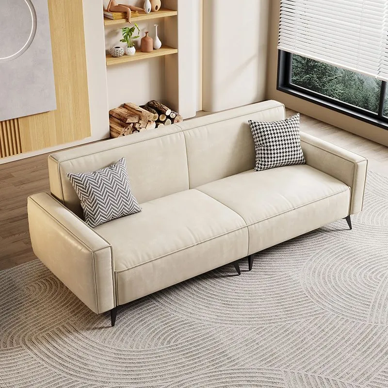 Divano moderno con braccioli quadrati ecopelle da 80 cm per soggiorno Clearhalo