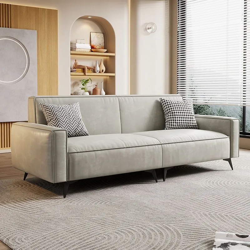 Divano moderno con braccioli quadrati ecopelle da 80 cm per soggiorno Clearhalo