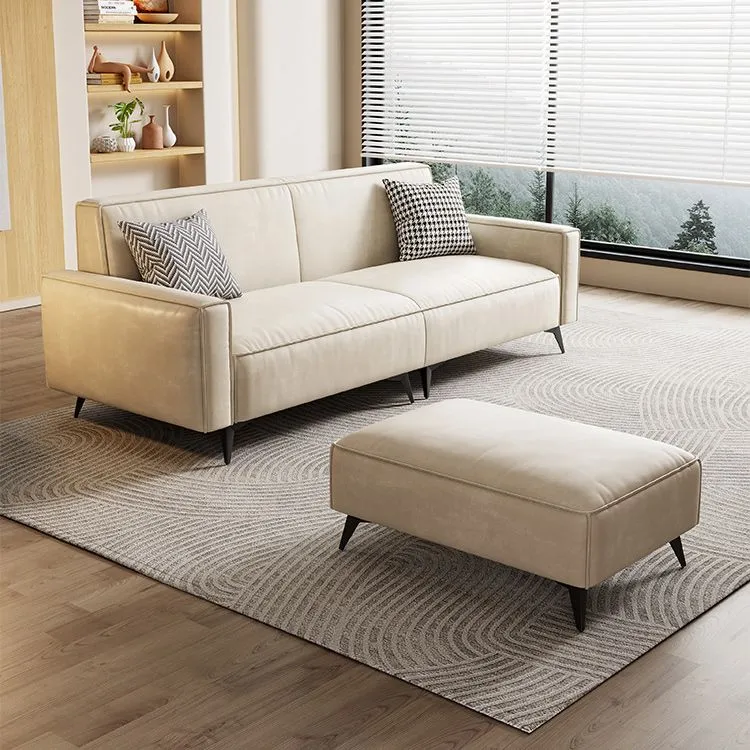 Divano moderno con braccioli quadrati ecopelle da 80 cm per soggiorno Clearhalo