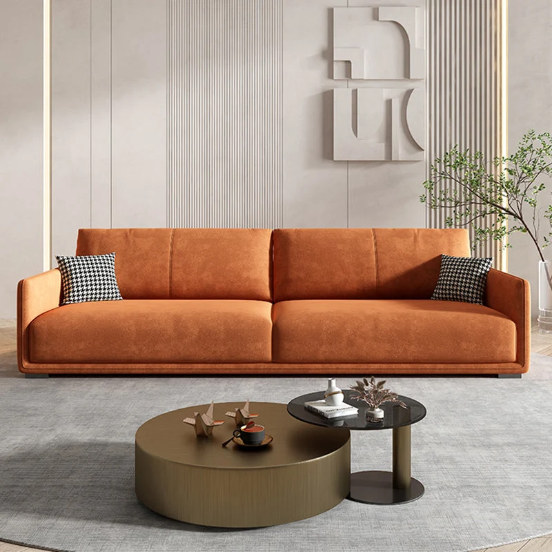 Divano moderno con braccioli quadrati ecopelle 3 posti da 29,5" per soggiorno Clearhalo