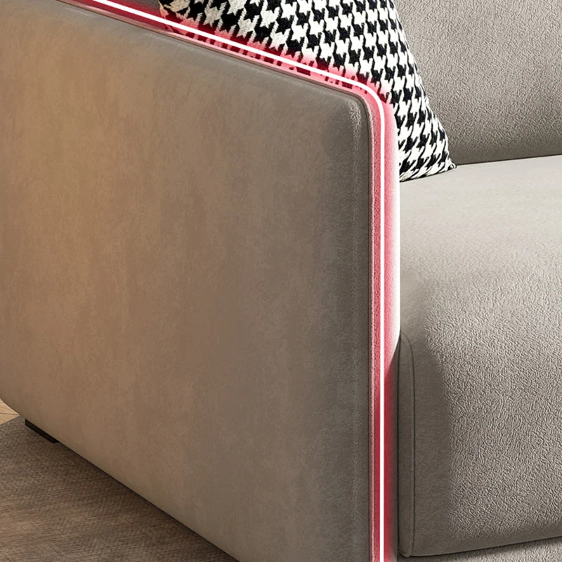 Divano moderno con braccioli quadrati ecopelle 3 posti da 29,5" per soggiorno Clearhalo