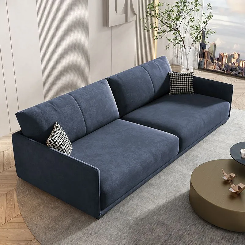 Divano moderno con braccioli quadrati ecopelle 3 posti da 29,5" per soggiorno Clearhalo