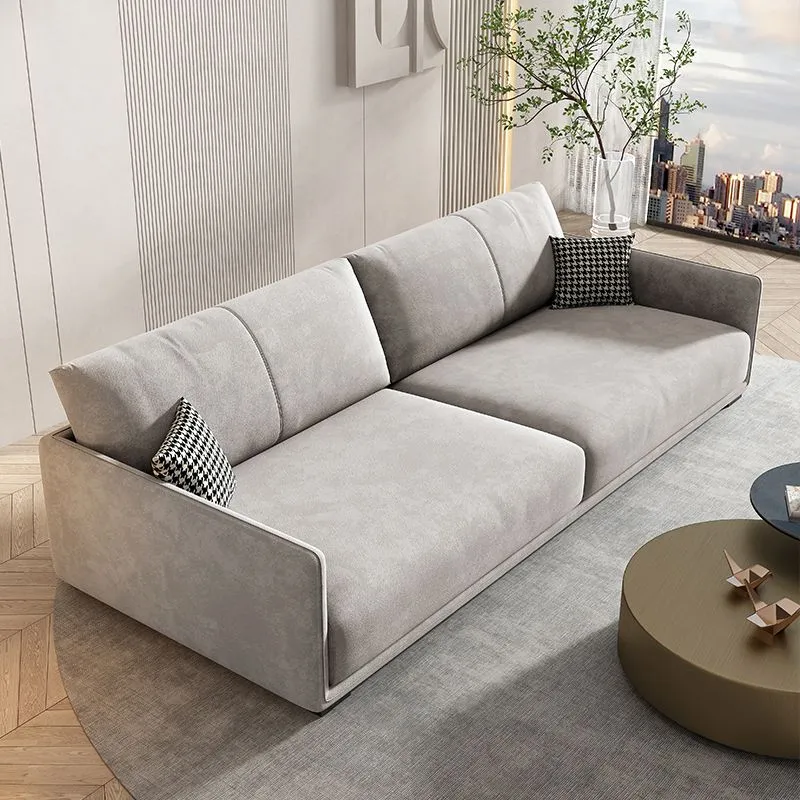 Divano moderno con braccioli quadrati ecopelle 3 posti da 29,5" per soggiorno Clearhalo