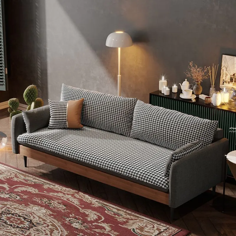 Divano moderno con braccioli quadrati misto lino da 29,9" per soggiorno Clearhalo